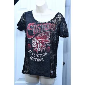 Affliction  woman’s black top with Lace